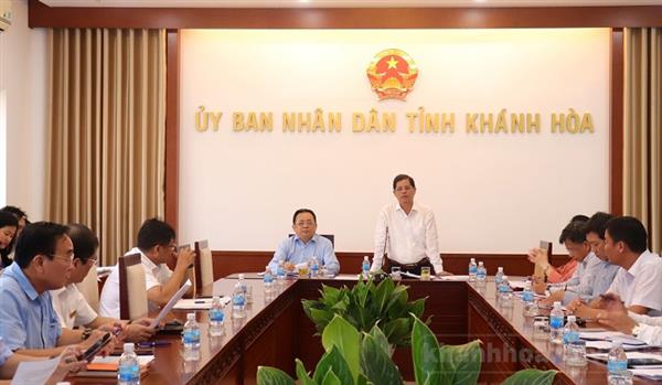 Ông Nguyễn Tấn Tuân - Phó Bí thư Tỉnh ủy, Chủ tịch UBND tỉnh (đứng giữa) phát biểu tại cuộc họp.